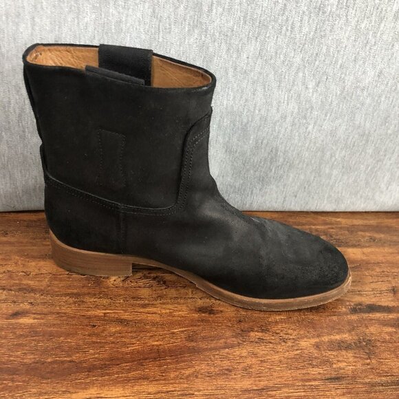 Rag & Bone Holly Womens Size 37 US 7 Black Waxy Suede Ankle Boots Italy Boho - Picture 8 of 10
